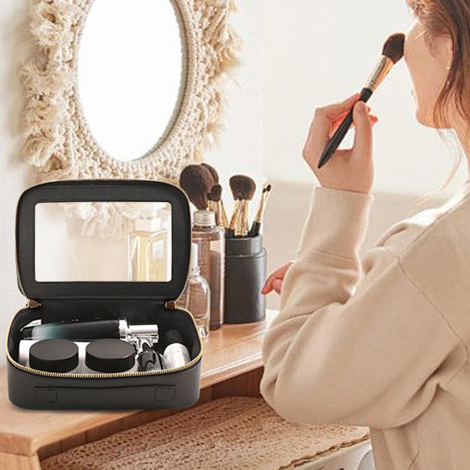 Single Layer Transparent Makeup Bag Waterproof PU Leather Cosmetic Bag Single Layer Transparent Makeup Bag Waterproof PU Leather Cosmetic Bag